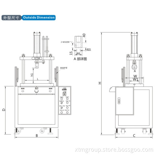 The 4 column two beam Hydraulic press